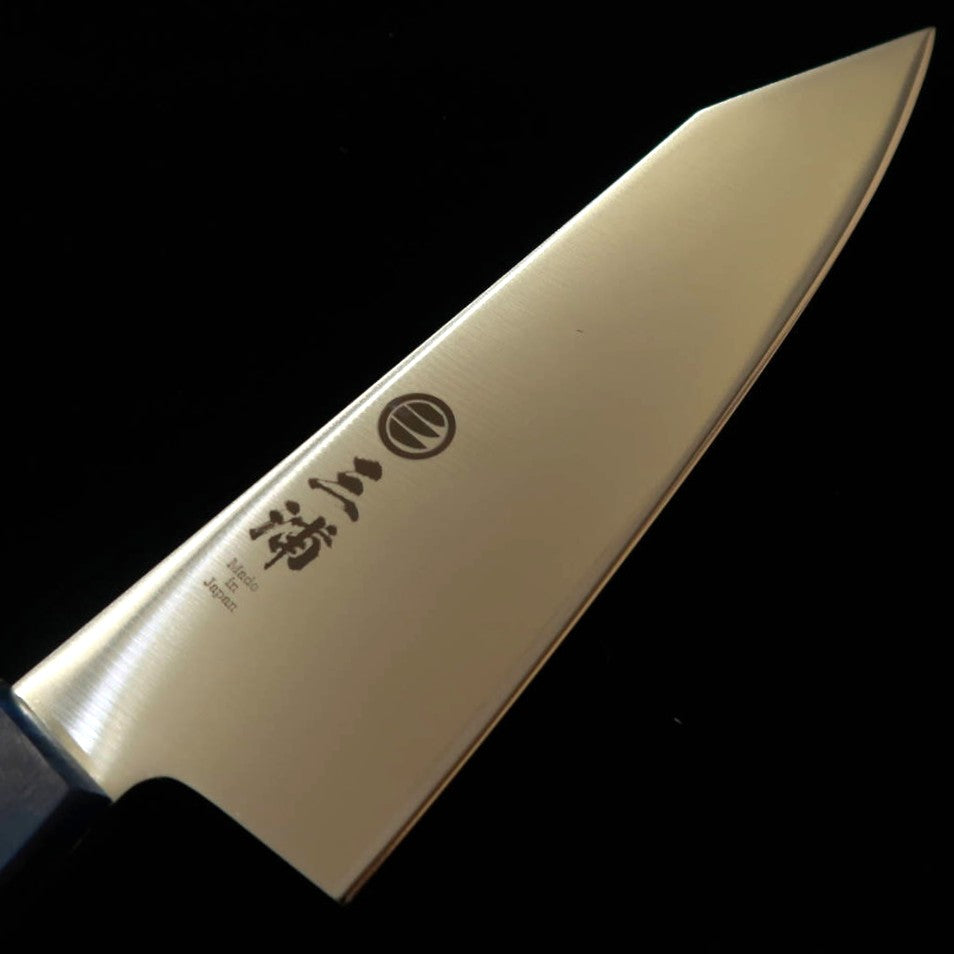 三浦MIURA 切付三徳 ステンレス ブルースタビライズウッドハンドル（160mm）