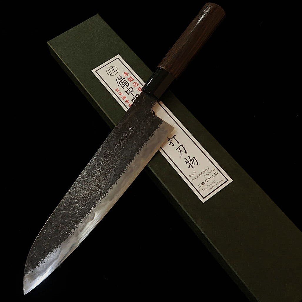 Miwa Cutelaria Gyuto Aogami nº1, cabo de castanha assada (210mm)