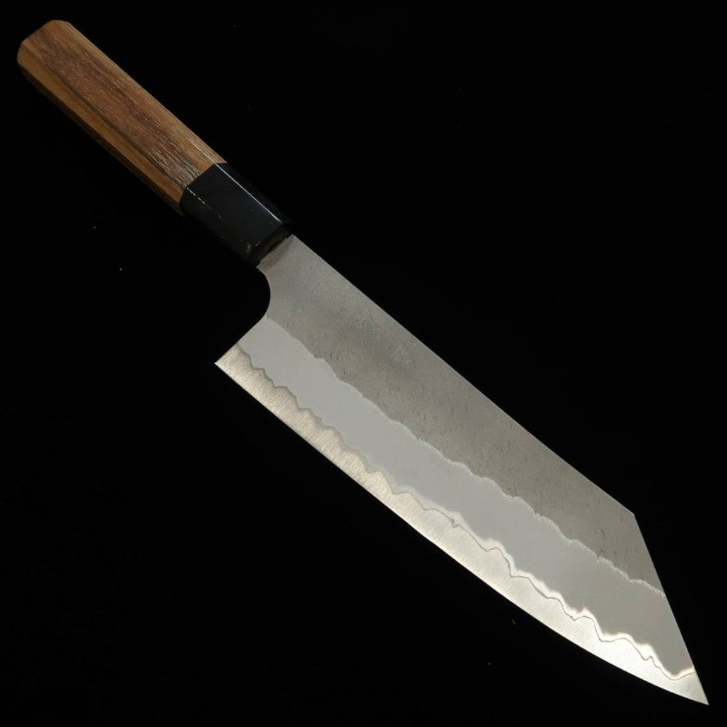 Nigara Hamono NIGARA Super Blue Poli martelé Bunka Manche en teck (180 mm)