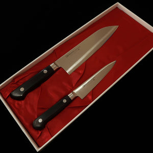 Misono MISONO Santoku & Petty Acier au molybdène Manche en bois composite noir (180mm/120mm)