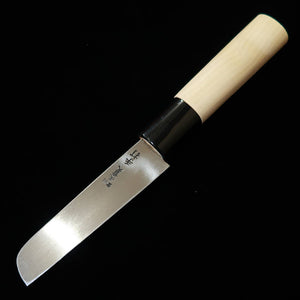 Miura Cuchillo para anguila tipo Nagoya, acabado negro forjado, mango de magnolia con virola de resina (PC)