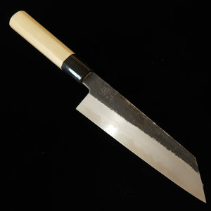 SAKAI KIKUMORI Kikumori Kizuki noir, Santoku kiritsuke Shirogami n°2, manche en magnolia octogonal (180 mm)
