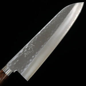 Miura 三浦 gyuto Nagare-koku VG10 martilleado damasco, mango de caoba (185 mm)