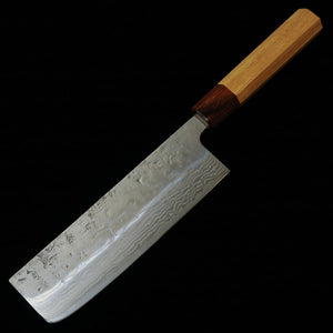 Miura Nakiri (Vegetable Knife), Swedish Steel, Damascus Steel with Keyaki Handle (165mm)
