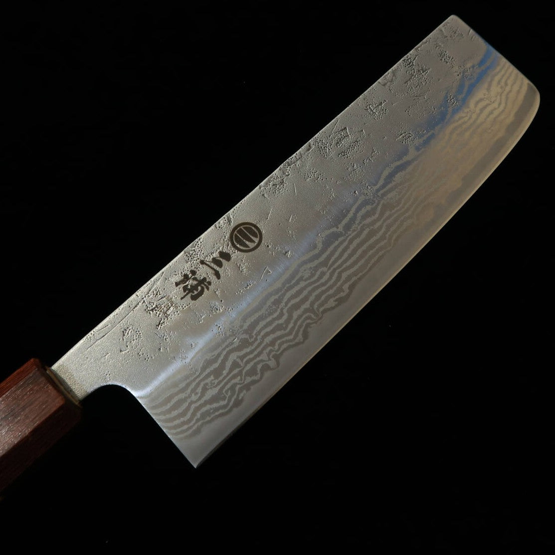 Miura MIURA Nakiri Aço Sueco Damasco Nashiji Cabo de Olmo (165mm)