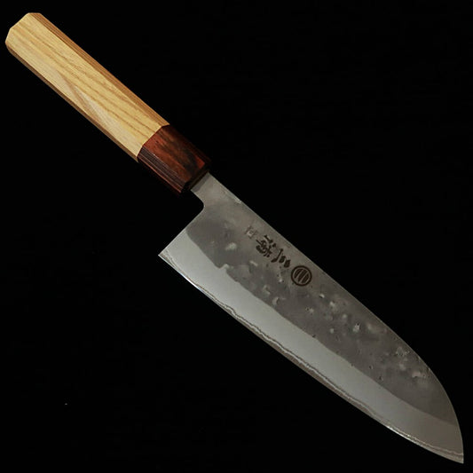 MIURA Miura Santoku forjado acero azul, acabado Nashiji, mango de olmo (165mm)