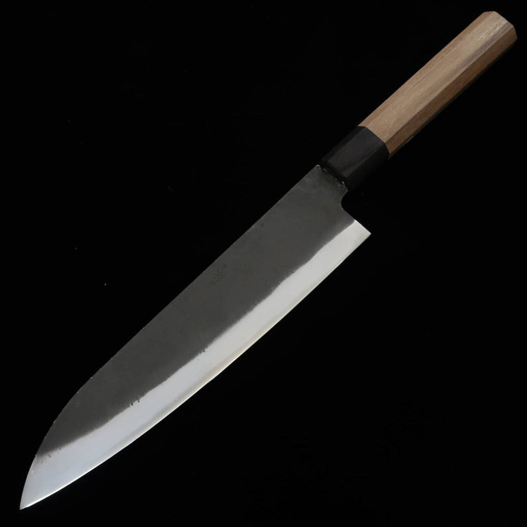 MIURA Gyuto Aogami n.º 1 Acabado kurouchi Mango octogonal de nogal (210 mm)