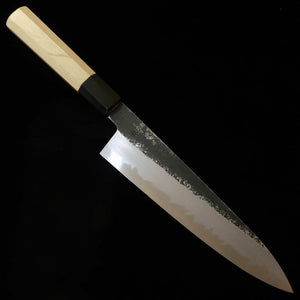 SakaiKikumori SAKAIKIKUMORI Kizuki Kuro Gyuto Shirogami #2 acabamento preto cabo octogonal de magnólia (210 mm)