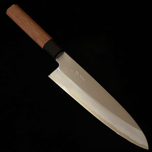 KAGEKIYO 景清 Cuchillo japonés tipo gyuto, acero Shirogami #2, mango octogonal de nogal (210 mm)