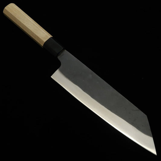 MIURA Bunka Aogami No. 1 Stainless Clad Black Finish with Water Buffalo and Magnolia Octagonal Handle (190mm)