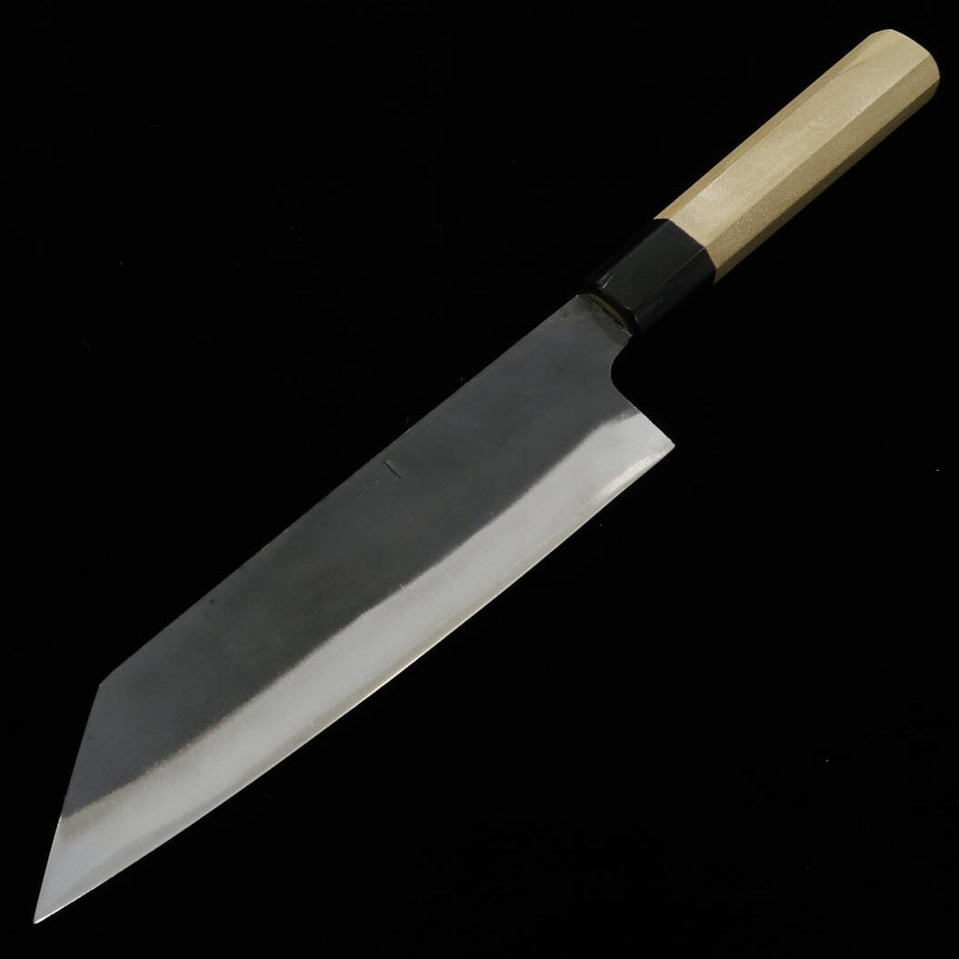 Miura Bunka, acier Aogami n°1, acier inoxydable cladding, finition kuro-uchi, manche octogonal en bois de buffle et magnolia (190 mm).