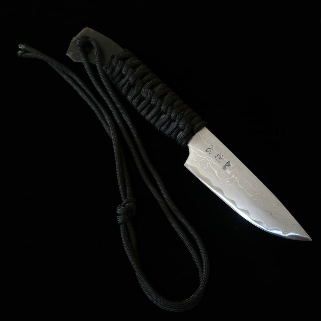 HATSUKOKORO Shoshin cuchillo damasco, acero Shirogami #2 (100 mm)
