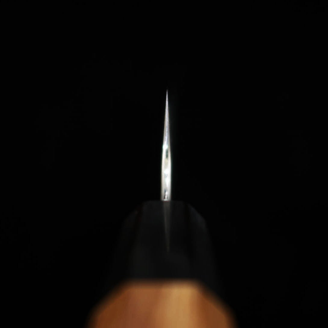 Nigara Hamono NIGARA Aogami Super Martelé Fini sablé Sakimaru Sujihiki Manche octogonal en teck (300 mm)
