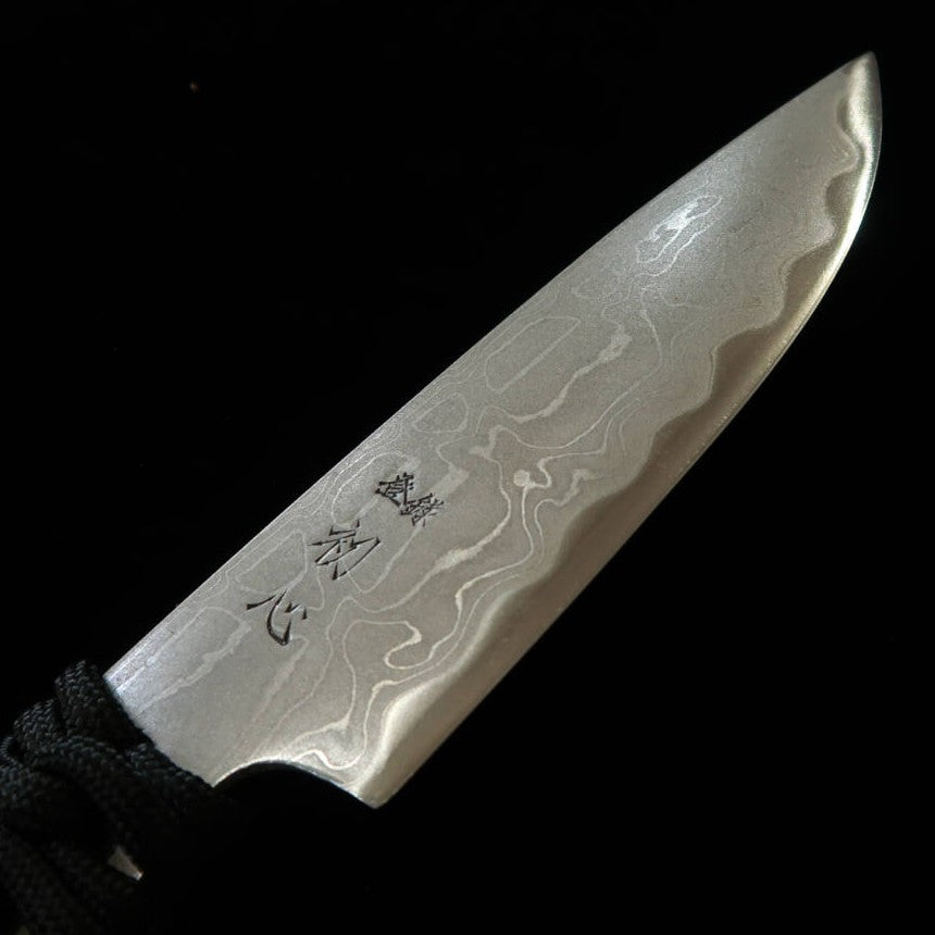 HATSUKOKORO Shoshin couteau damas, acier Shirogami n°2 (100 mm)