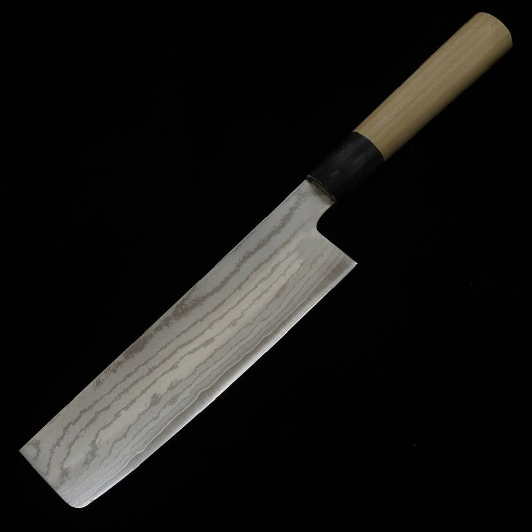 田中一之刃物製作所 SHIGEKI TANAKA 菜切 VG10 ダマスカス 水牛朴栗型柄（170mm）