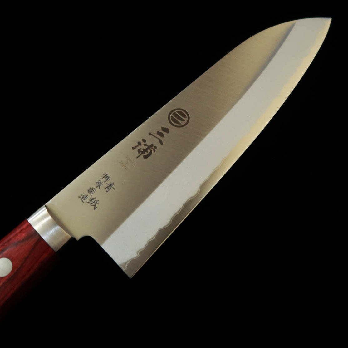 MIURA Santoku, Blue Steel, Wine handle (165mm)