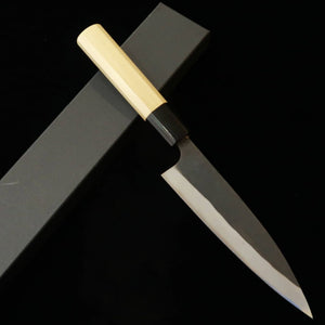 MIURA Cuchillo para jurel Aogami nº1, acabado negro forjado, mango octogonal de magnolia (145 mm)