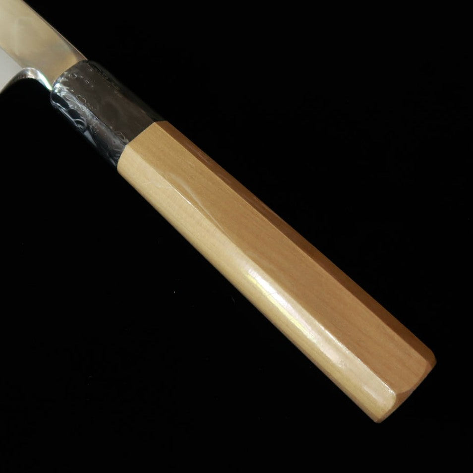酔心 SUISIN 伝承 富樫憲治作 柳刃左利き用 白紙一号 鏡面 朴八角柄 朴鞘付き（270mm）