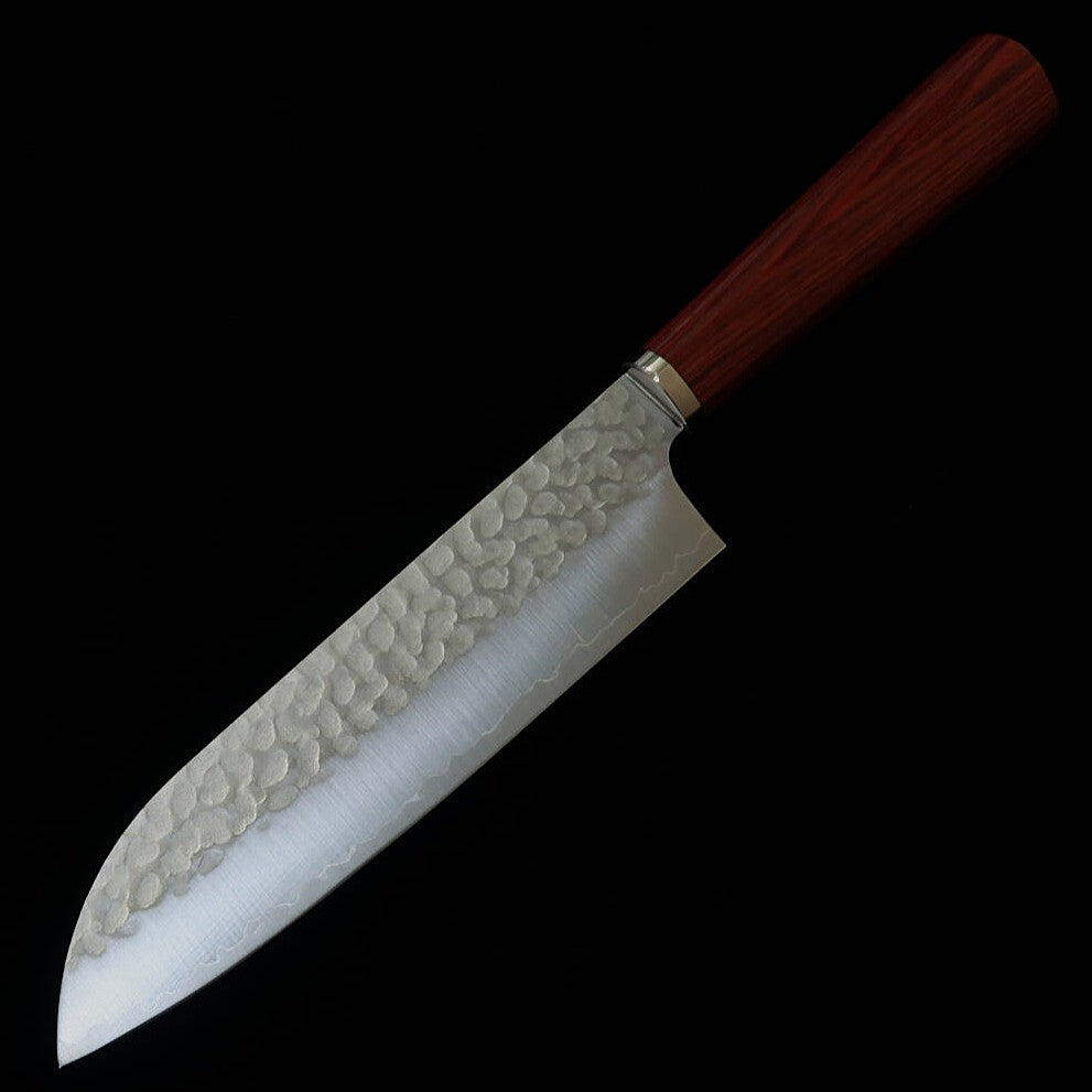 MIURA Miura Santoku VG10 Martelado Cabo de Compensado Vermelho (165mm)