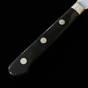 MIURA Petty Acier Gin-san Fini Nashiji Manche en bois stratifié noir avec tsuba (135mm)