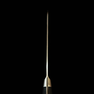 MIURA Petty Acier Gin-san Fini Nashiji Manche en bois stratifié noir avec tsuba (135mm)