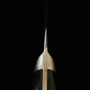 MIURA Petty Acier Gin-san Fini Nashiji Manche en bois stratifié noir avec tsuba (135mm)