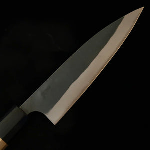 MIURA Cuchillo para jurel Aogami nº1, acabado negro forjado, mango octogonal de magnolia (145 mm)