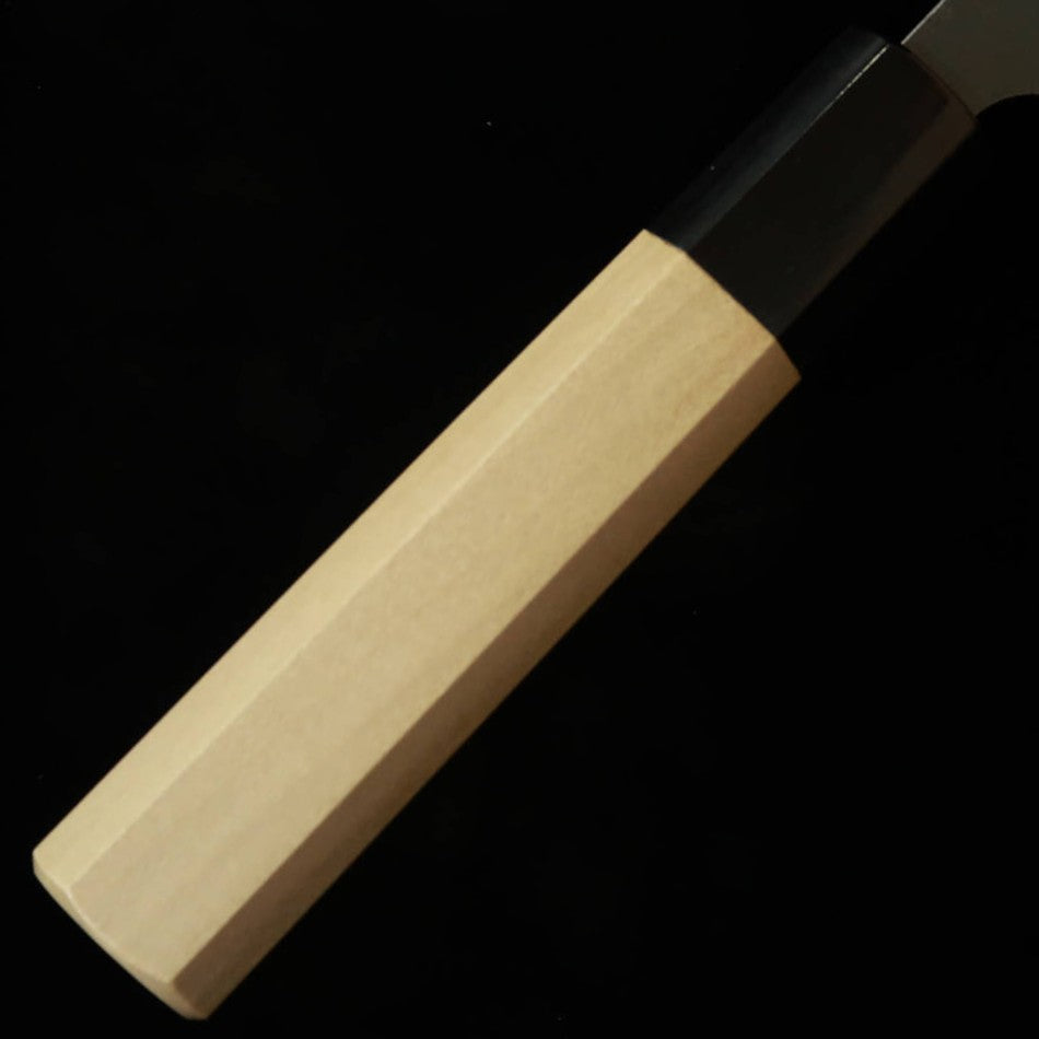 MIURA Cuchillo para jurel Aogami nº1, acabado negro forjado, mango octogonal de magnolia (145 mm)