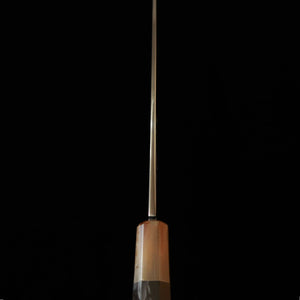 SUISIN Suisin, œuvre d’Itsuo Doi, Hayate, couteau à poulpe à bout rond, acier Aogami n°2, miroir, Hon-kasumi, manche octogonal en ébène avec virole en corne de buffle (300 mm)