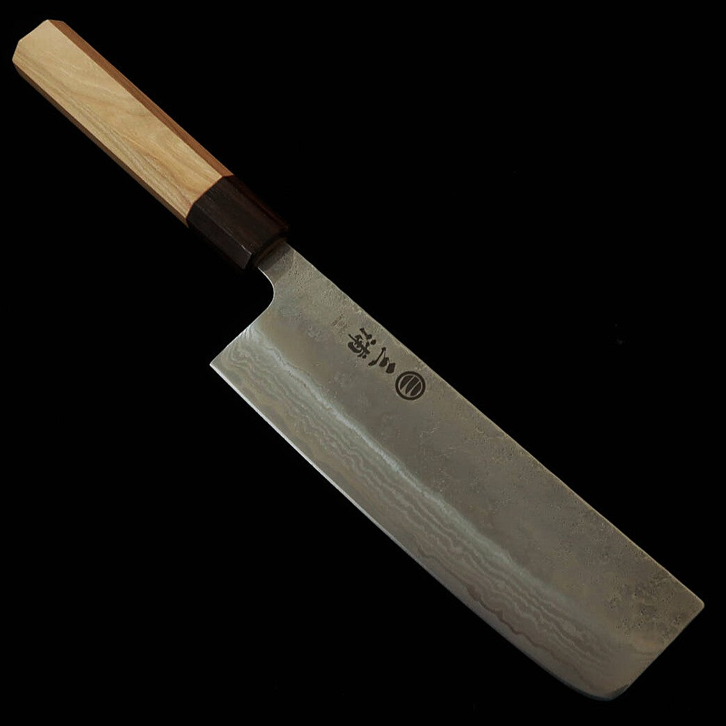 Miura Nakiri 440C Pear-Skin Finish Damascus Octagonal Handle (165mm)