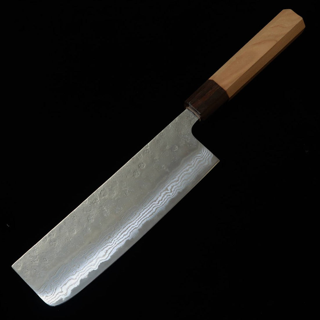 Miura Nakiri 440C Pear-Skin Finish Damascus Octagonal Handle (165mm)
