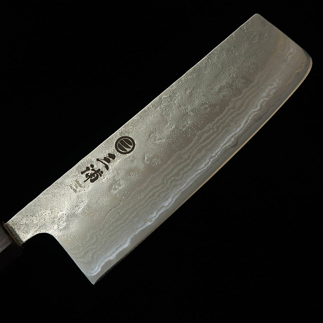 Miura Nakiri 440C Pear-Skin Finish Damascus Octagonal Handle (165mm)