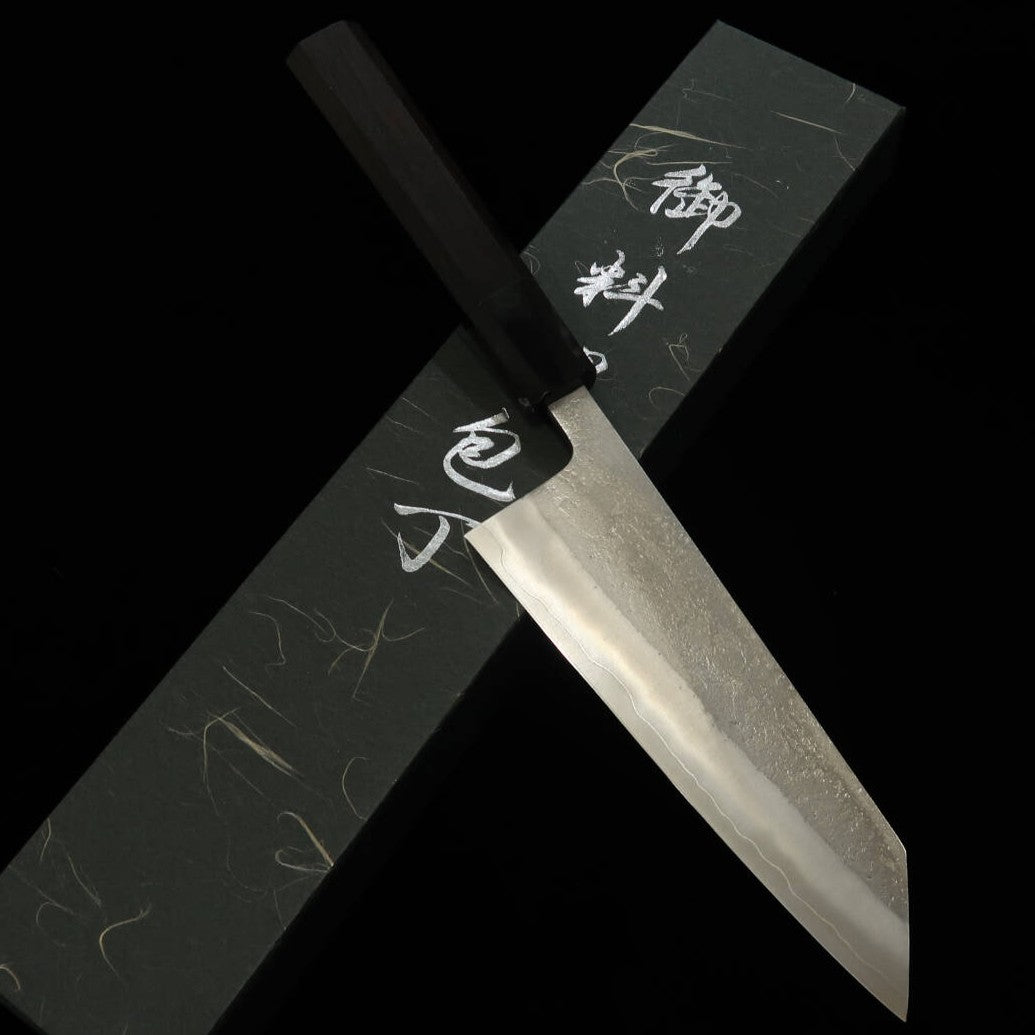 Yoshikane Bunka, SKD High-Speed Steel, Nashiji-Finish Ebony Octagonal Handle (165mm)