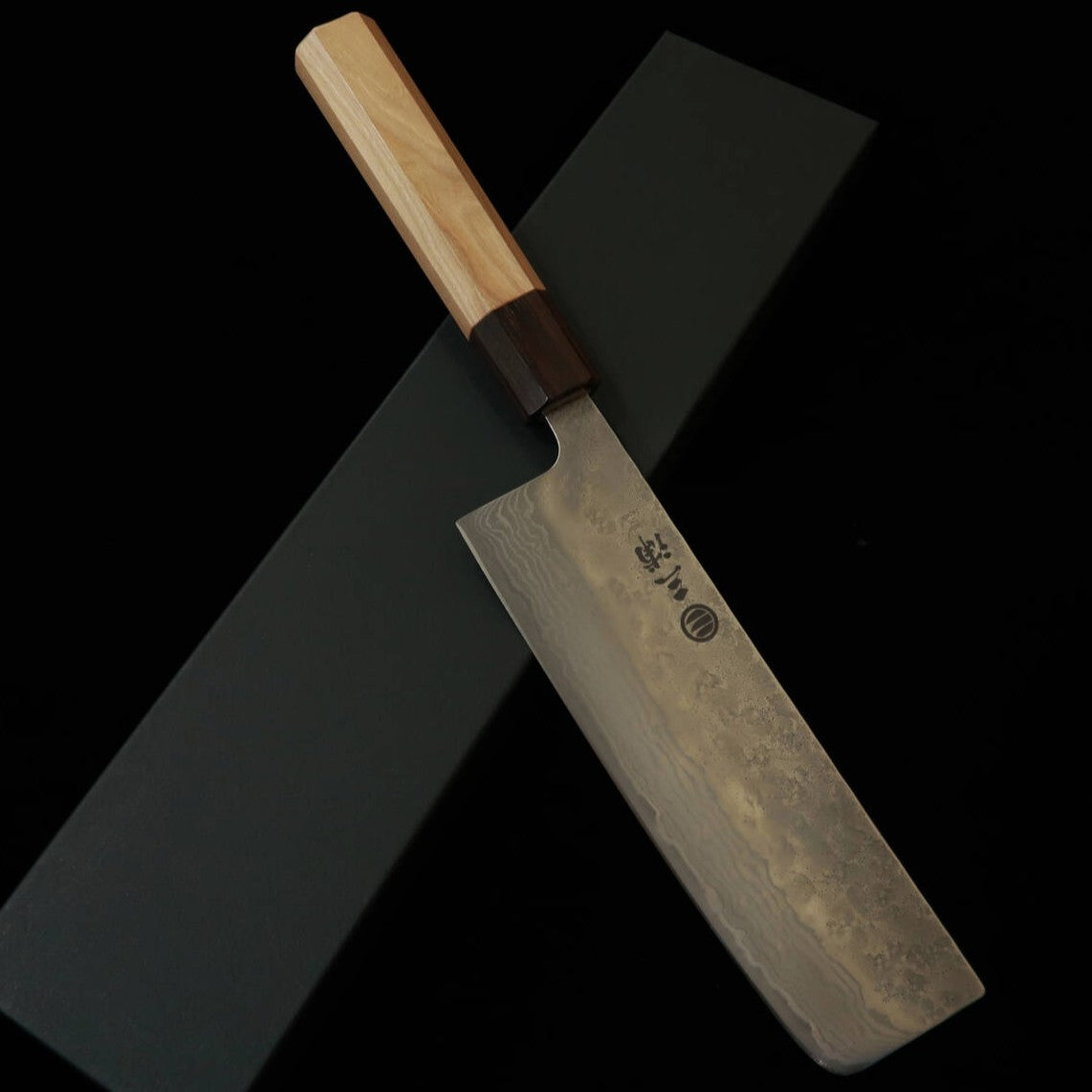 Miura Nakiri 440C Pear-Skin Finish Damascus Octagonal Handle (165mm)