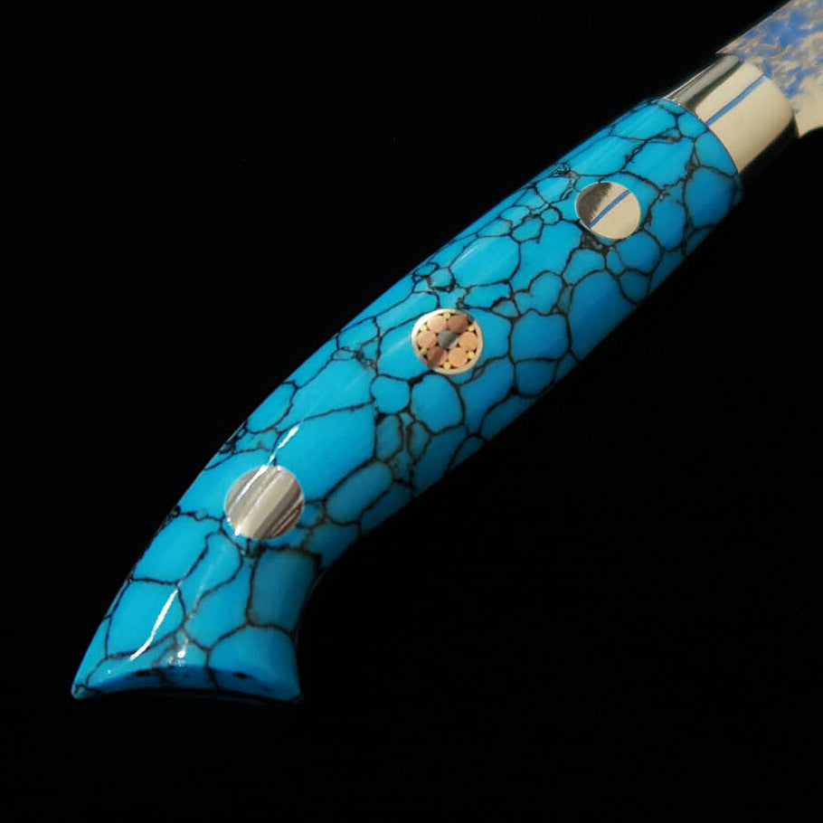 SAJI TAKESHI Nouveau modèle Nomura SG2 Finition diamantée Petty Bleu Turquoise (90mm)