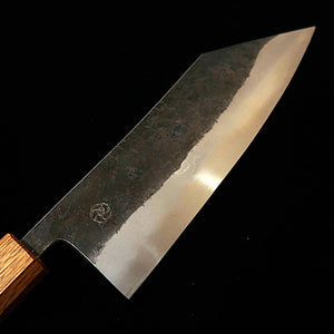 MIYAZAKI KAJIYA Miyazaki Kajiya, acier Aogami n°2, noyau multi-couches, - Tsubaki - santoku kiritsuke, manche en chêne laqué brûlé (185 mm)