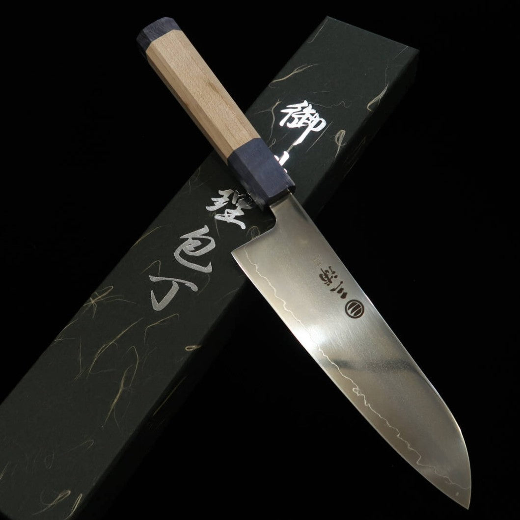 Miura Hikari Santoku SLD Polido com Cabo de Maple Duplo - Azul (170mm)