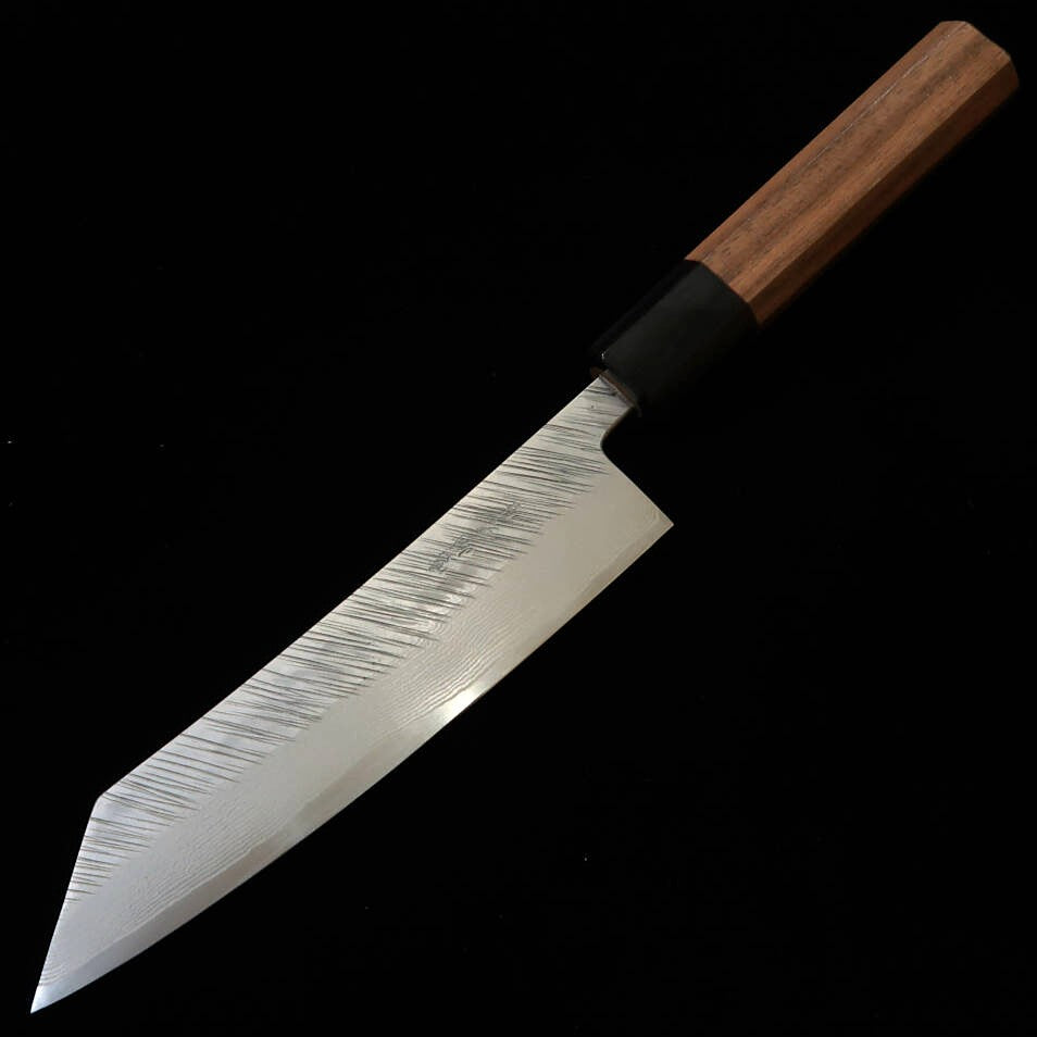 MIYAZAKI KAJIYA – « Tsubaki » – petty kiritsuke ZA18, damas martelé, traitement cryogénique, manche octogonal en noyer (150 mm)