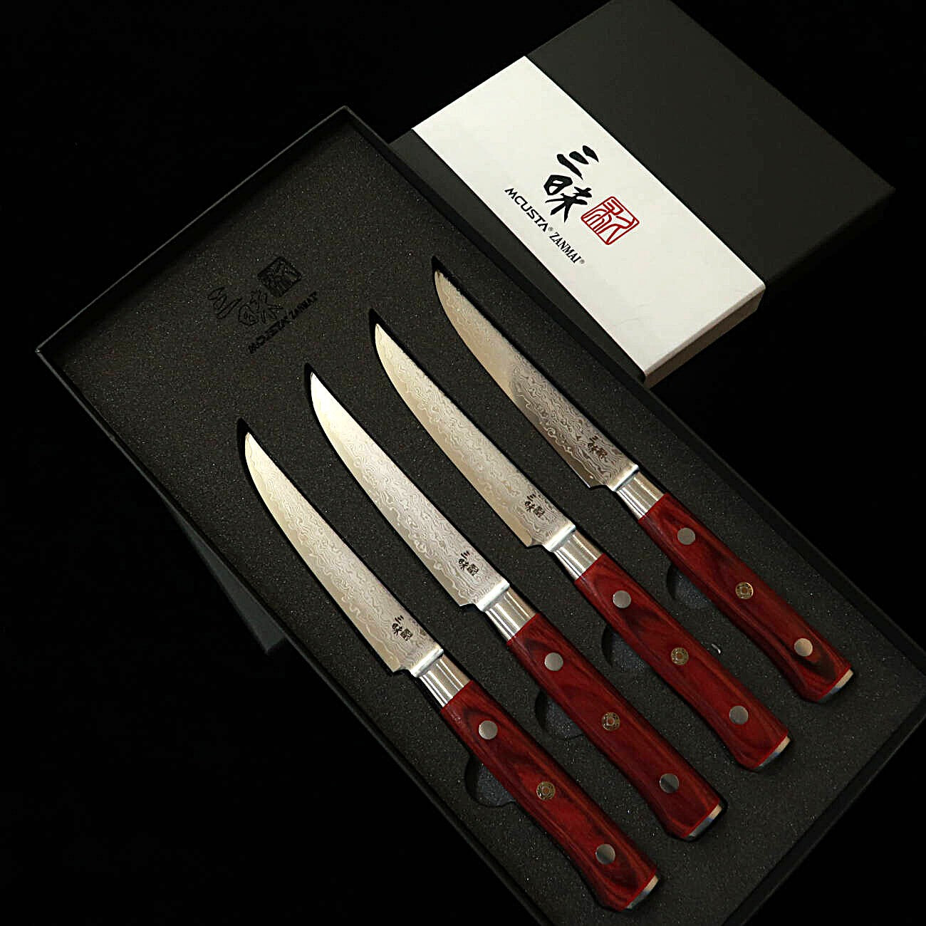 【新定番】三昧MCUSTA ZANMAI クラシックプロ3 紅蓮 ステーキナイフ 4Pset（115mm）