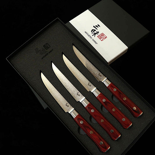 【新定番】三昧MCUSTA ZANMAI クラシックプロ3 紅蓮 ステーキナイフ 4Pset（115mm）