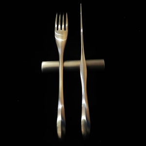 SUWADA Steak Knife & Fork Set, Satin Finish