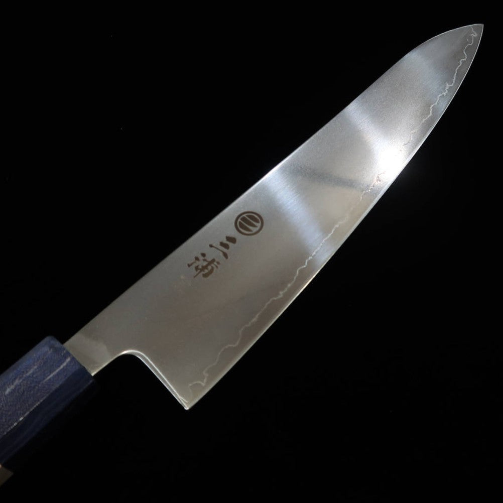 三浦MIURA 光 牛刀 SLD 磨き 両輪メープル柄 -青- （195mm）