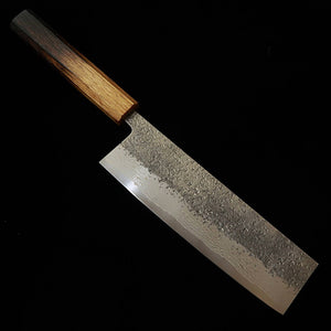 MIYAZAKI KAJIYA Miyazaki Kajiya Nakiri Gin-san Damasco martelada sub-zero cabo de carvalho laqueado (180 mm)