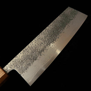 MIYAZAKI KAJIYA Miyazaki Kajiya Nakiri Gin-san Damasco martelada sub-zero cabo de carvalho laqueado (180 mm)