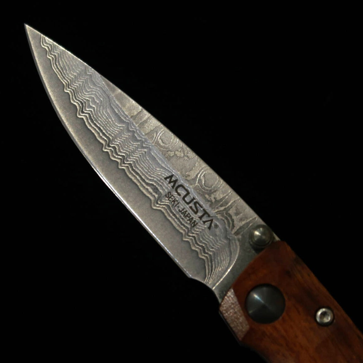 MCUSTA Shinra Emotion Tsuchi Folding Knife, VG10 Core 33-Layer Damascus - Ironwood Handle (71mm - MC-0077D1)