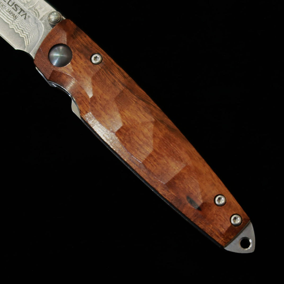 MCUSTA Shinra Emotion Tsuchi Folding Knife, VG10 Core 33-Layer Damascus - Ironwood Handle (71mm - MC-0077D1)