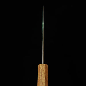 Miyazaki Kajiya MIYAZAKI KAJIYA Santoku Aço Gin-3 Damasco martelado Sub-zero Cabo de carvalho com laca queimada (180 mm)