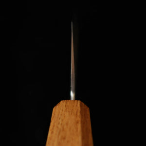 Miyazaki Kajiya MIYAZAKI KAJIYA Santoku Aço Gin-3 Damasco martelado Sub-zero Cabo de carvalho com laca queimada (180 mm)