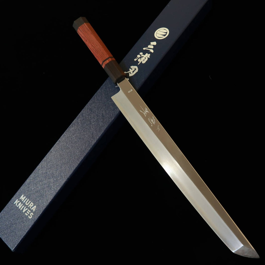 MIURA Obidama Sakimaru Yanagiba, VG10 Mirror Polish with Bubinga Handle (300mm)