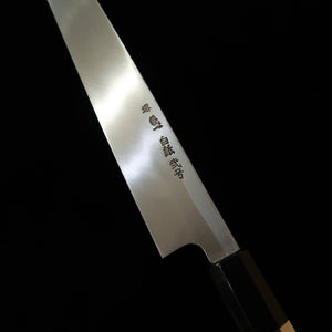 MIURA Itadaki, Yoshikazu Tanaka, Yanagiba, Shirogami No. 2 Kurouchi Finish with Custom Purple Handle (270mm)